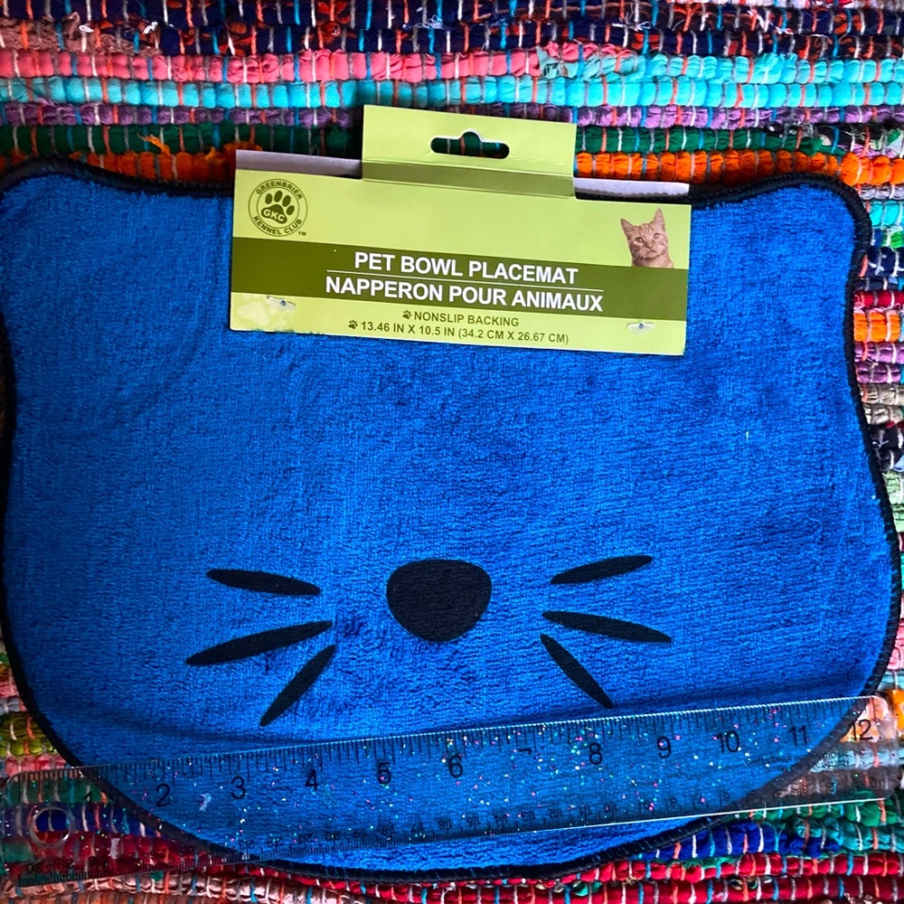 NWT Food Bowl Placement Blue Cat Mat - Picture 4 of 4